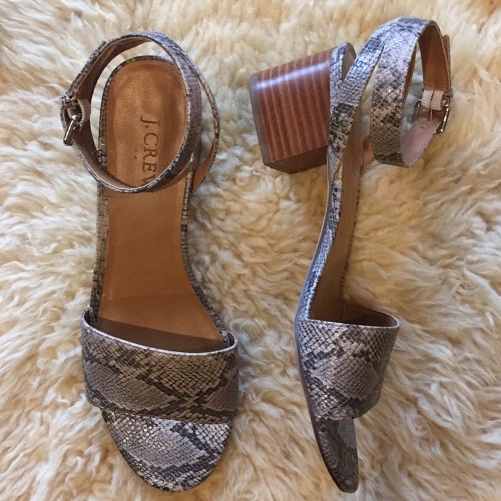 J.Crew ankle strap heeled sandals
